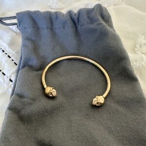 Alexander McQueen Gold Skull Cuff Bracelet